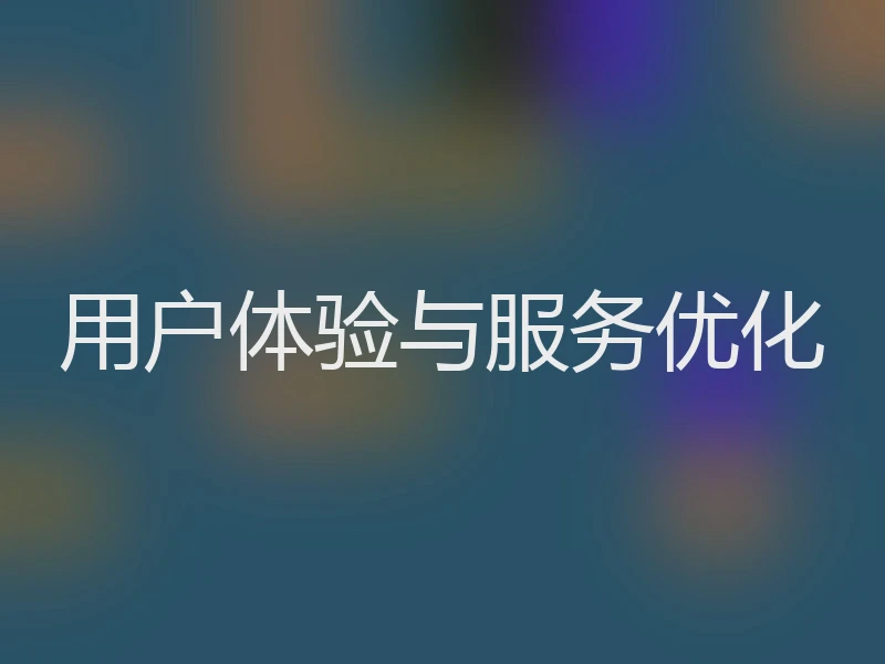 用户体验与服务优化