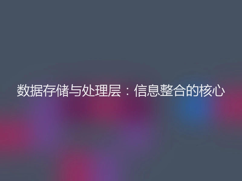 数据存储与处理层：信息整合的核心