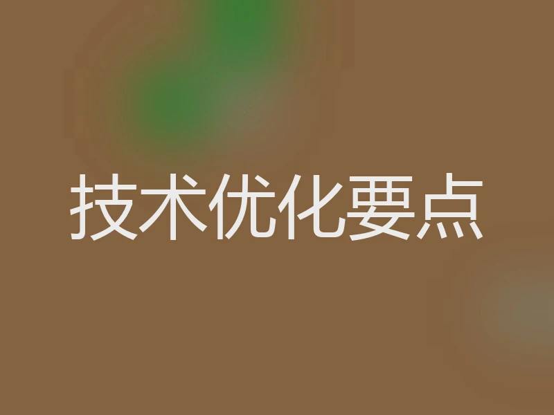 技术优化要点
