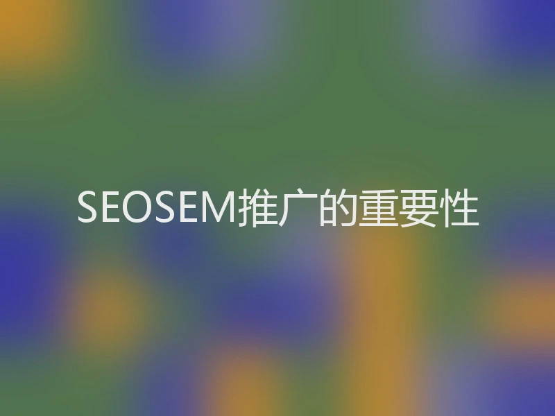 SEOSEM推广的重要性