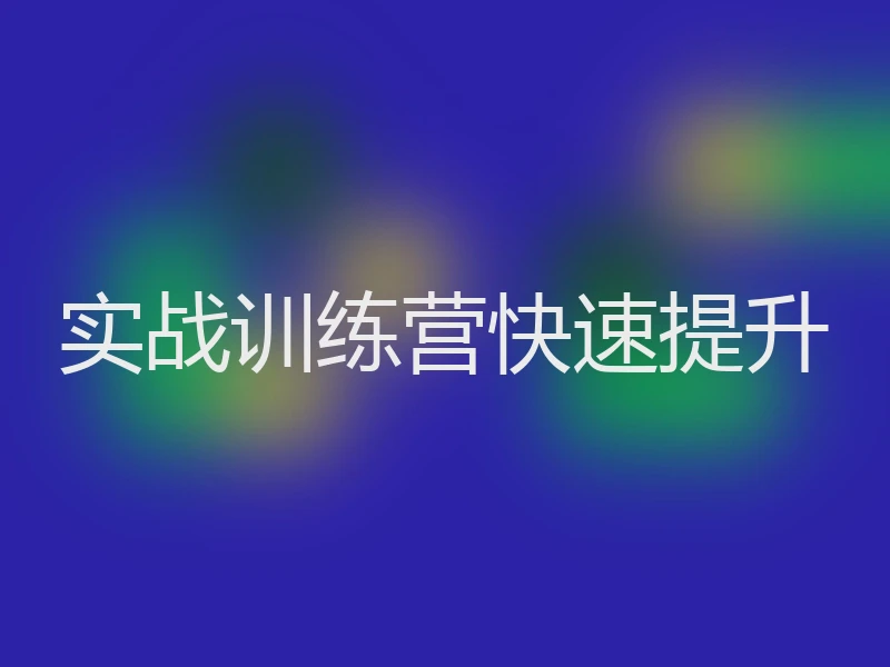 实战训练营快速提升
