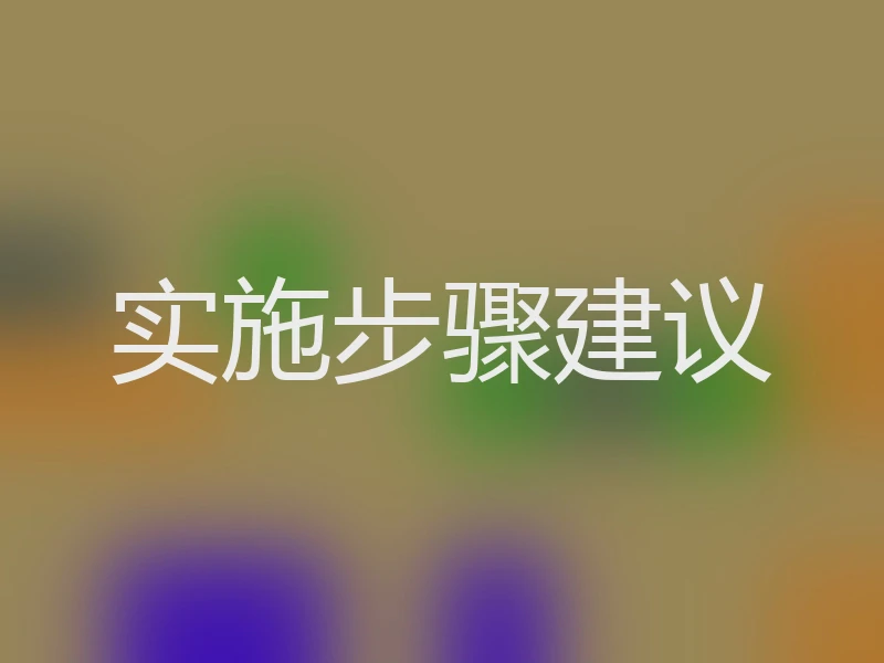 实施步骤建议