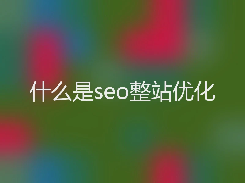 什么是seo整站优化