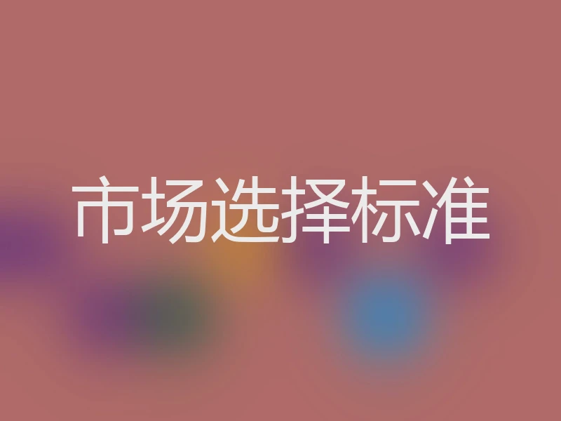 市场选择标准