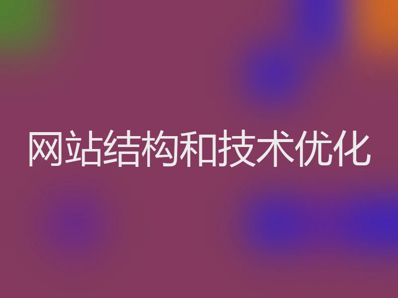 网站结构和技术优化