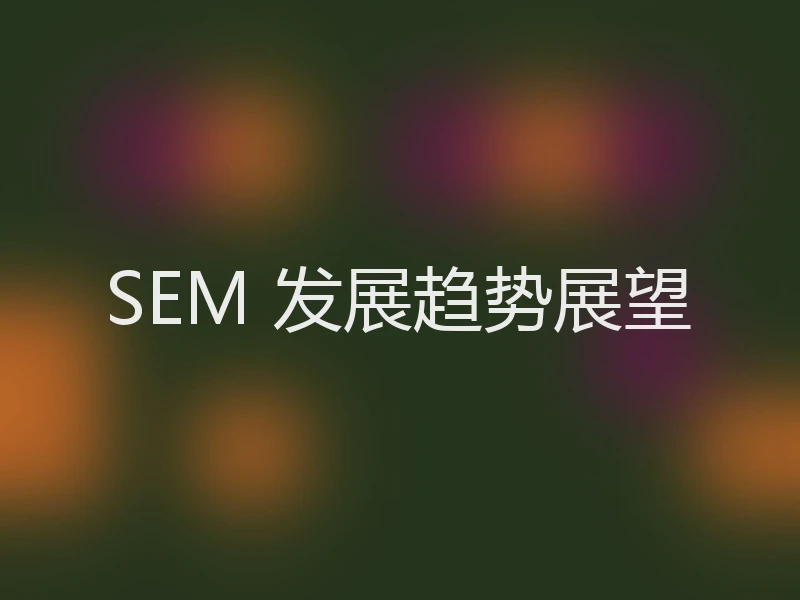 SEM 发展趋势展望