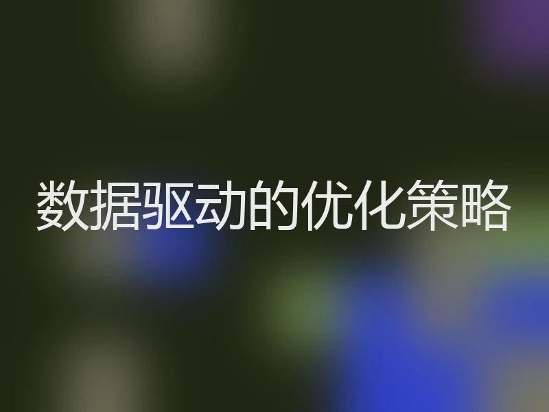 数据驱动的优化策略