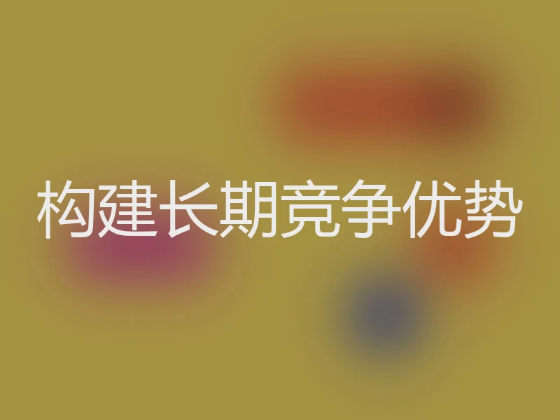 构建长期竞争优势