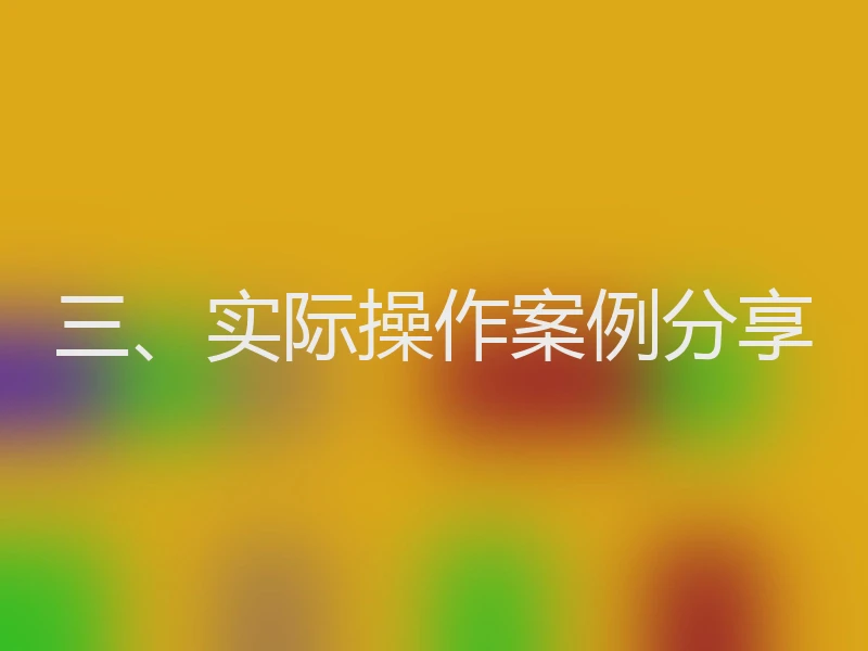 三、实际操作案例分享