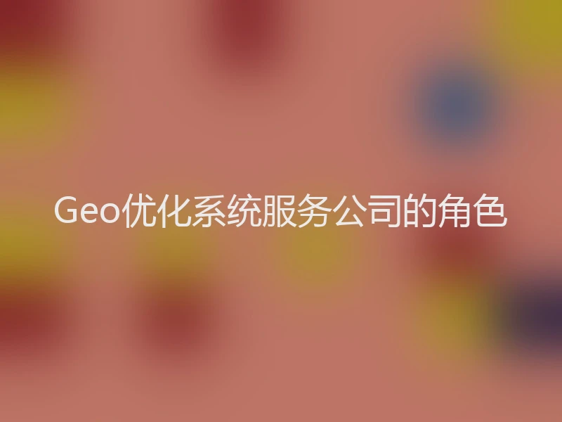 Geo优化系统服务公司的角色
