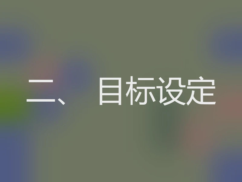 二、 目标设定