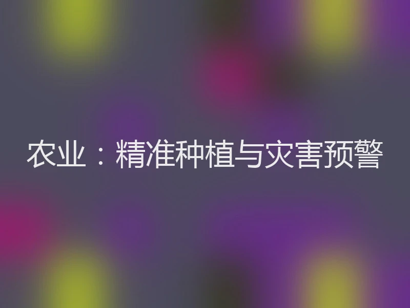 农业：精准种植与灾害预警