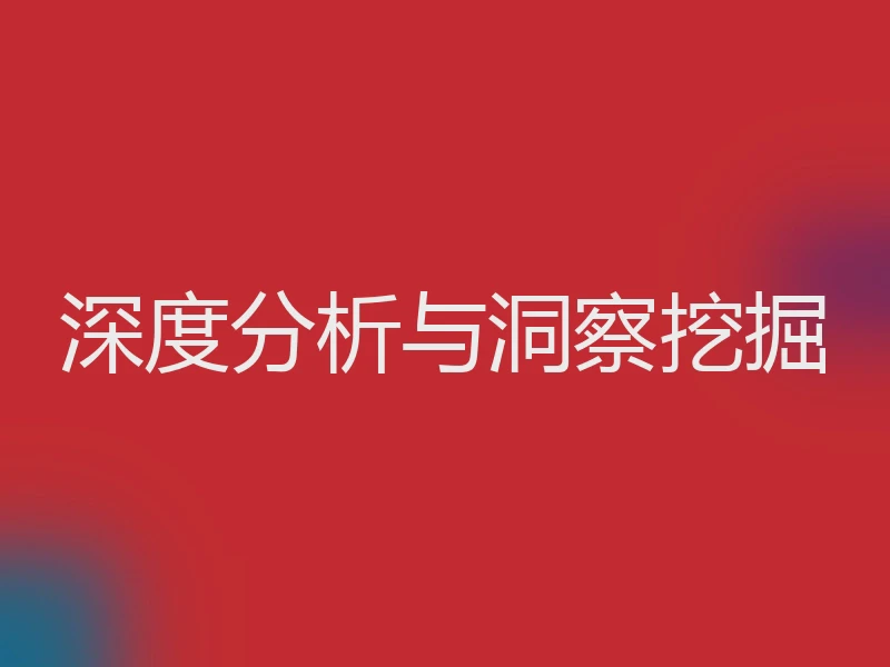 深度分析与洞察挖掘
