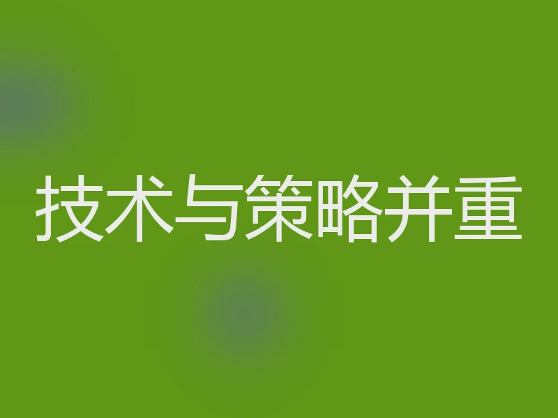 技术与策略并重