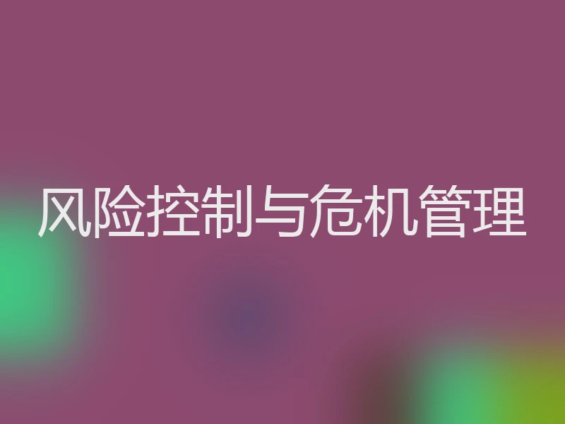 风险控制与危机管理