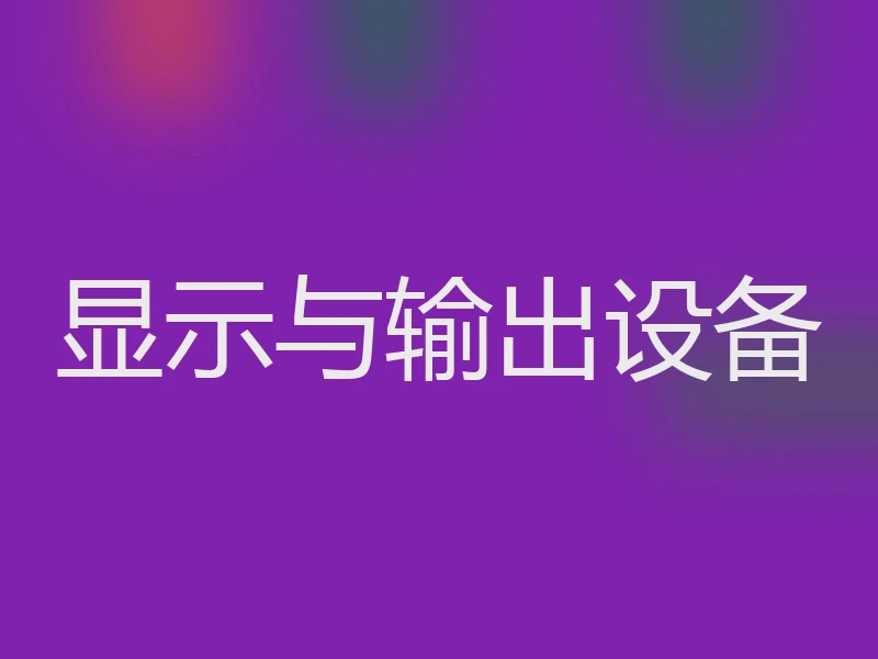 显示与输出设备