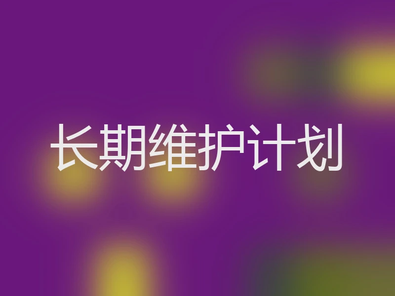 长期维护计划