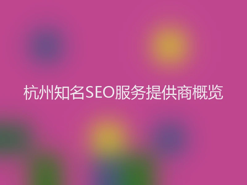 杭州知名SEO服务提供商概览