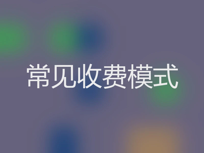 常见收费模式