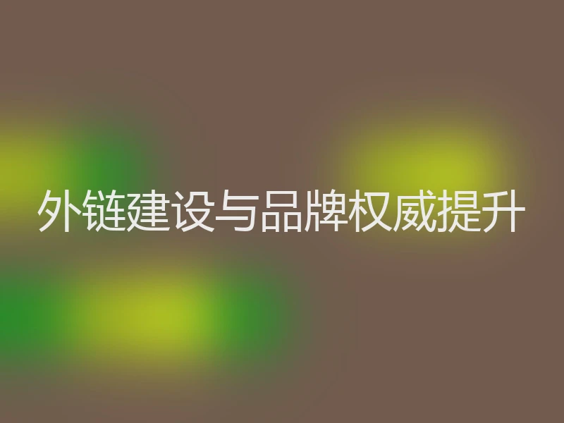 外链建设与品牌权威提升