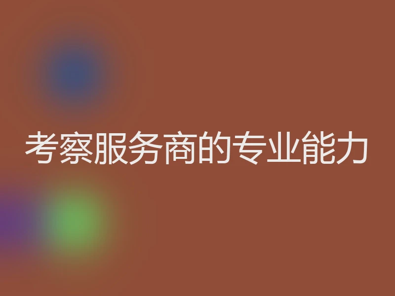 考察服务商的专业能力