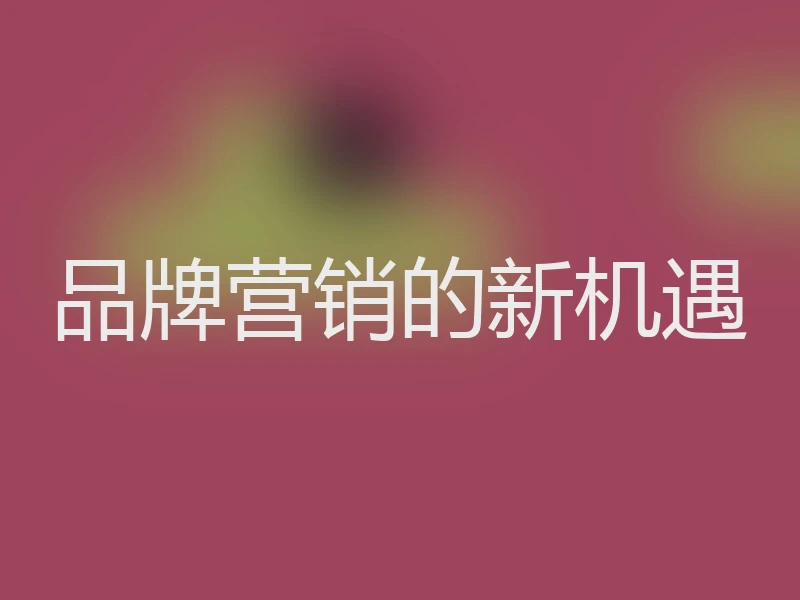 品牌营销的新机遇