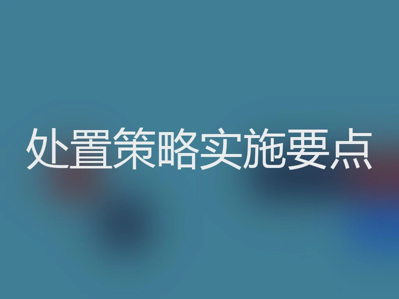 处置策略实施要点