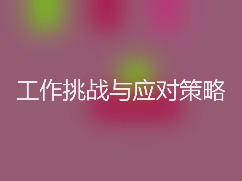 工作挑战与应对策略