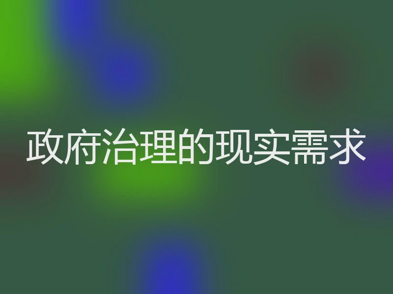 政府治理的现实需求