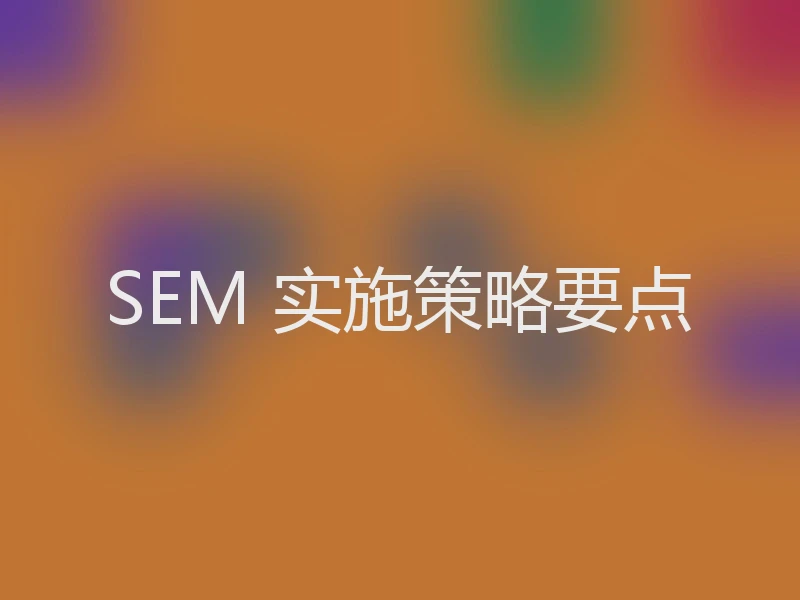 SEM 实施策略要点