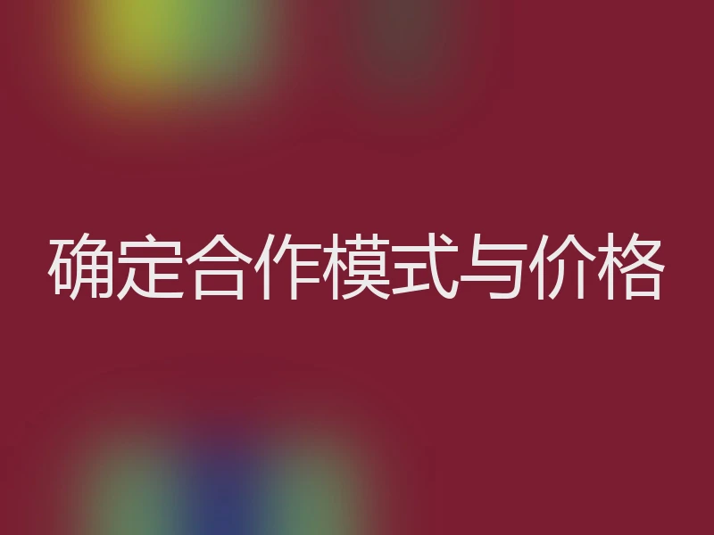 确定合作模式与价格
