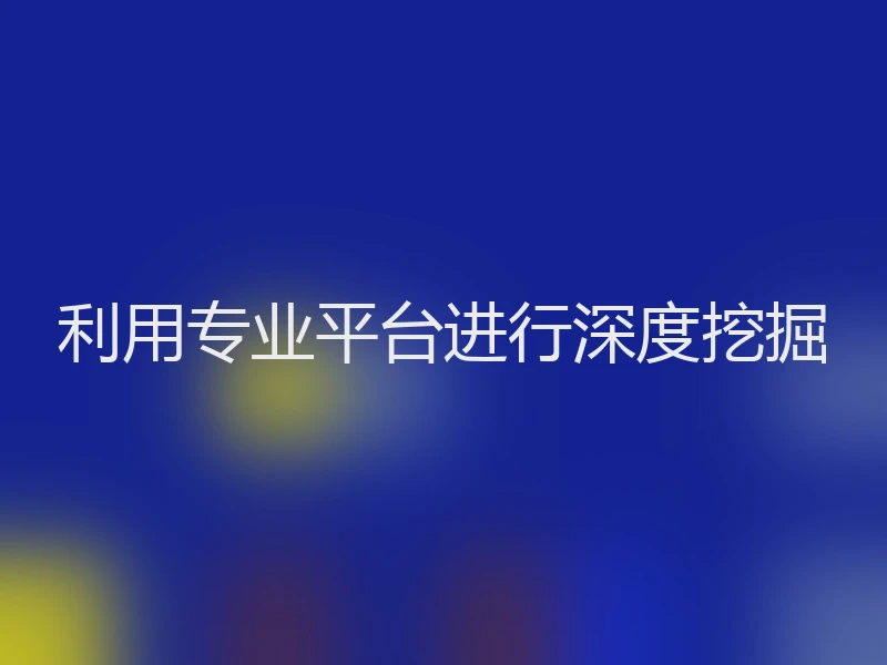 利用专业平台进行深度挖掘