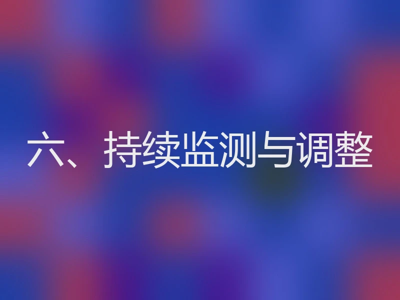 六、持续监测与调整