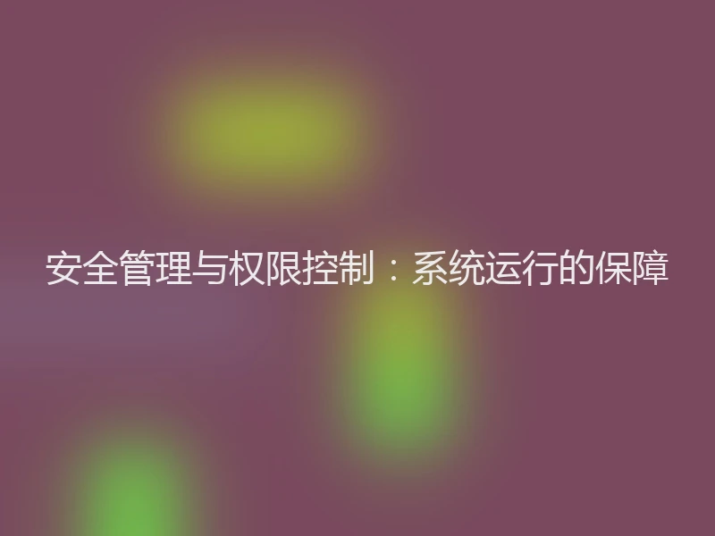 安全管理与权限控制：系统运行的保障