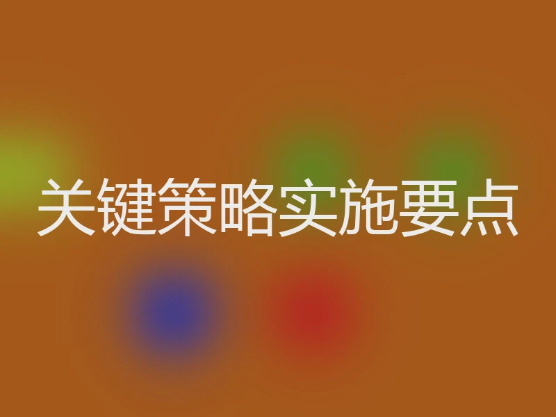 关键策略实施要点