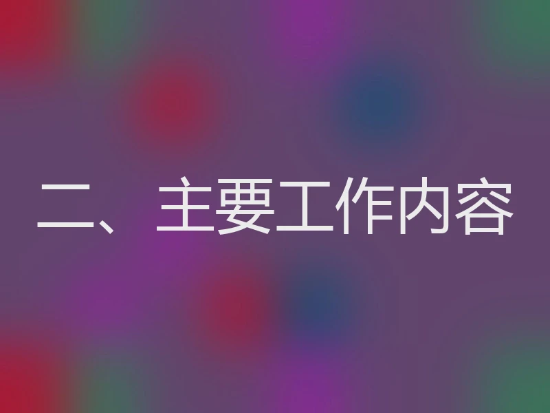 二、主要工作内容
