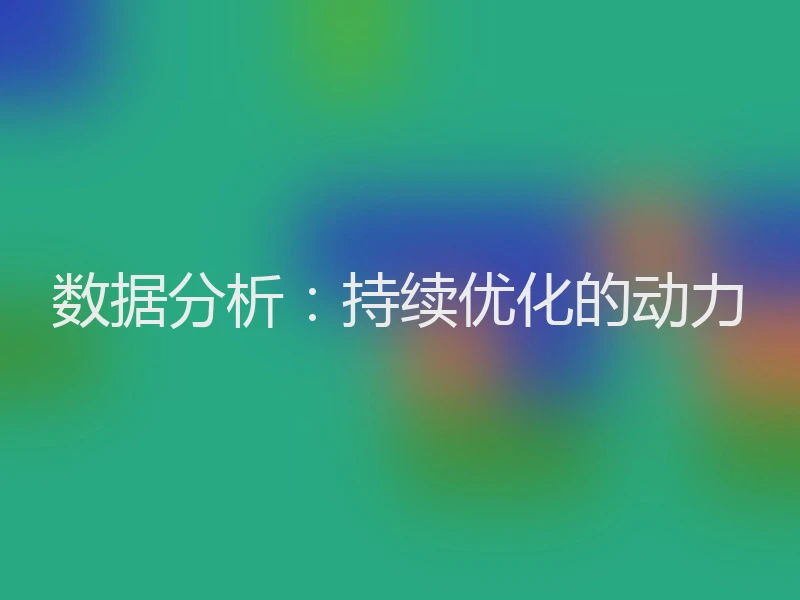 数据分析：持续优化的动力