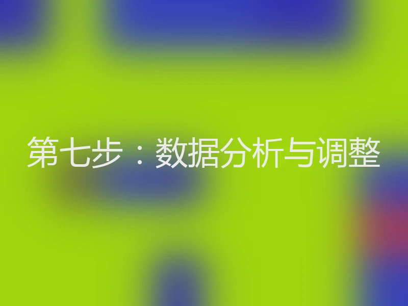 第七步：数据分析与调整