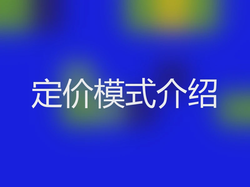 定价模式介绍