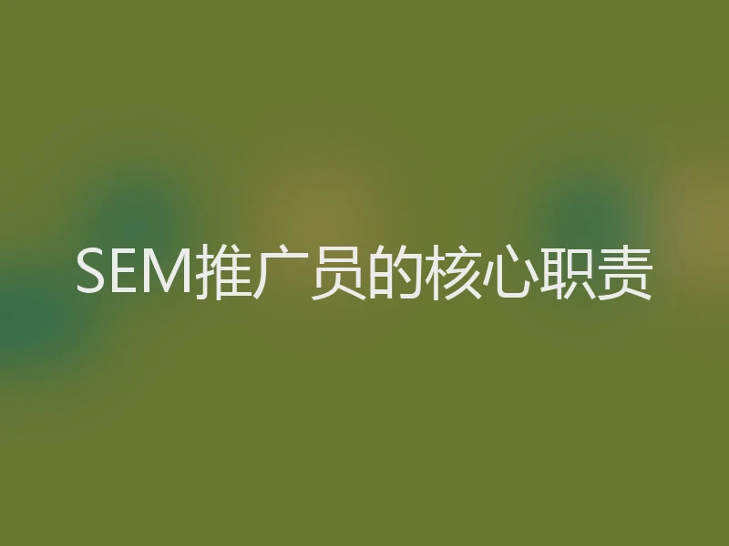 SEM推广员的核心职责