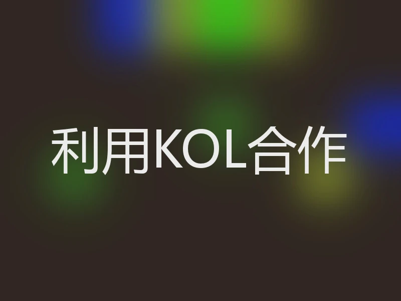 利用KOL合作