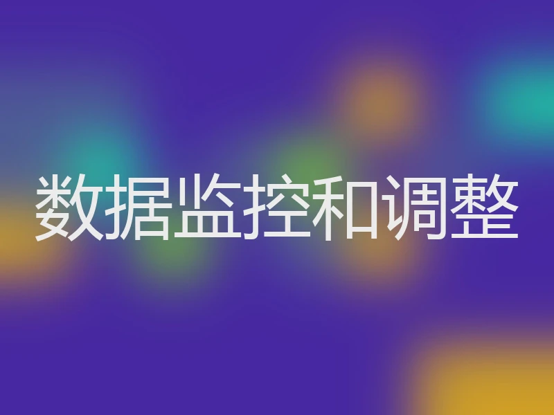 数据监控和调整