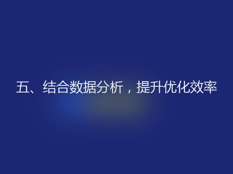 五、结合数据分析，提升优化效率