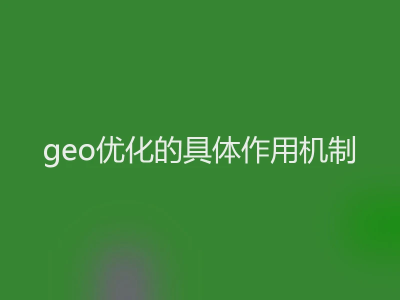 geo优化的具体作用机制
