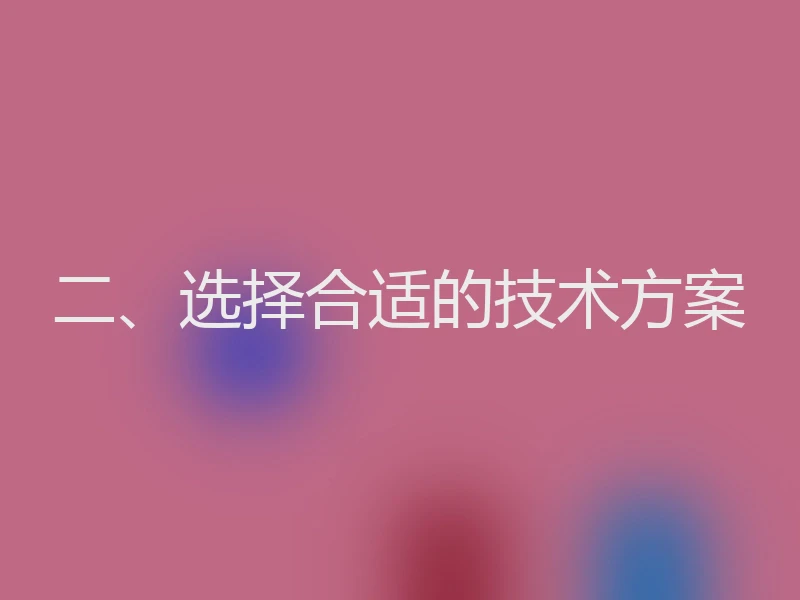 二、选择合适的技术方案