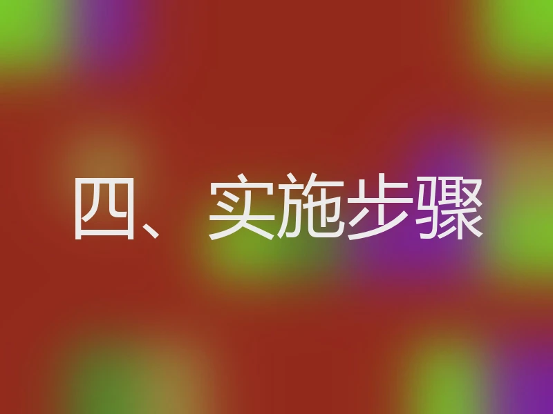 四、实施步骤
