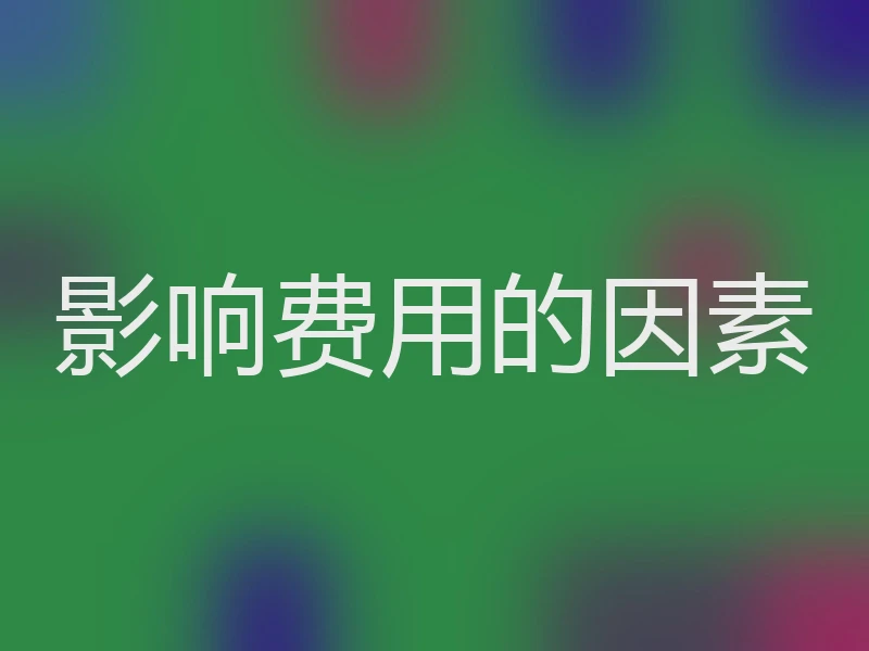 影响费用的因素