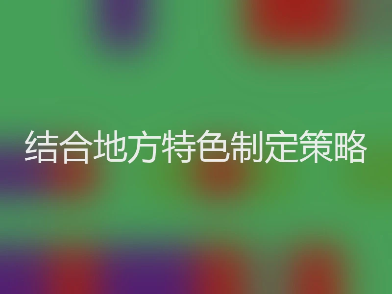 结合地方特色制定策略