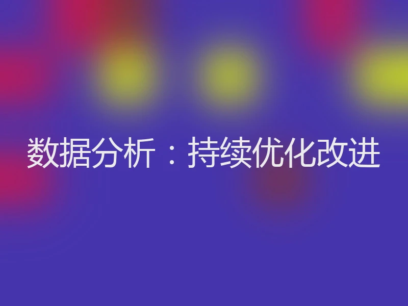 数据分析:持续优化改进