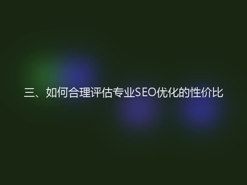 三、如何合理评估专业SEO优化的性价比